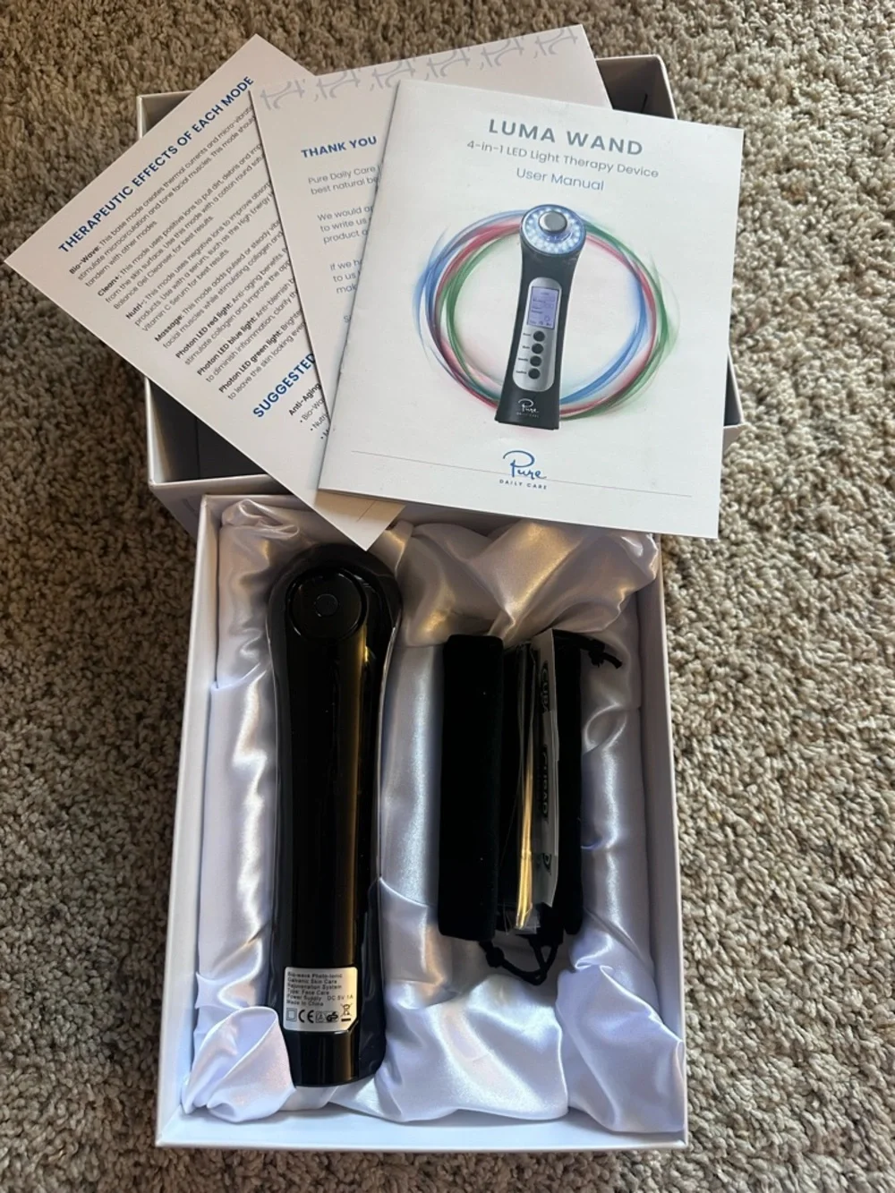 Luma Wand 4-in-1 LED Light Therapy Device - Black